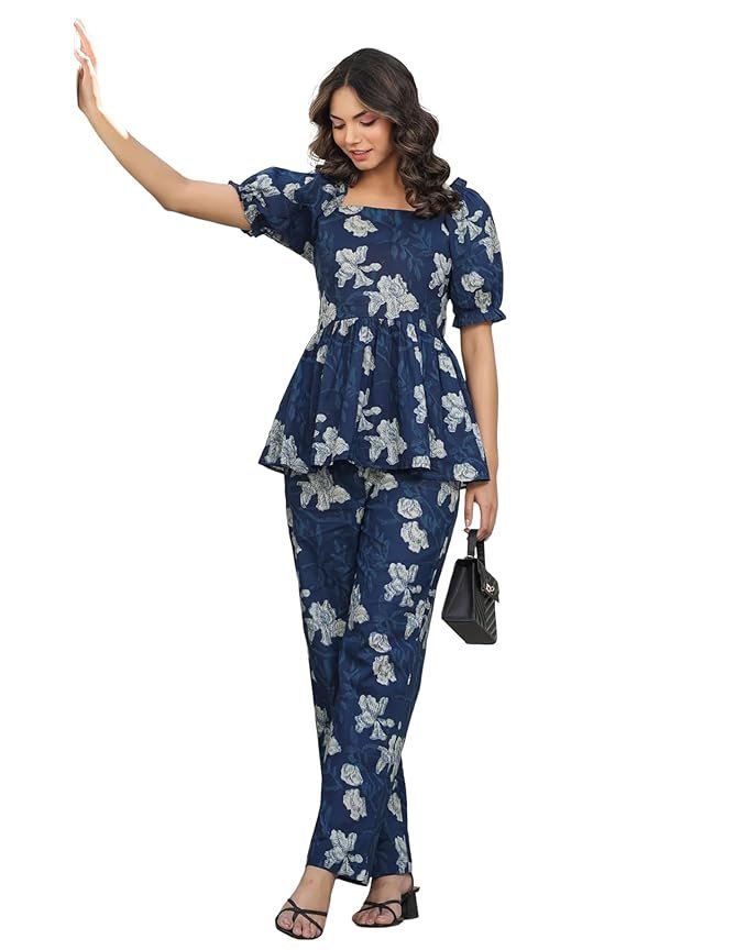 61ZHIPhDg5L._SX679_ (1) Women's Co-ord Set Rayon Blend Top and Pant Set | Ethnic Co Ord Set | Printed Co-Ord Set for Women - Image 1